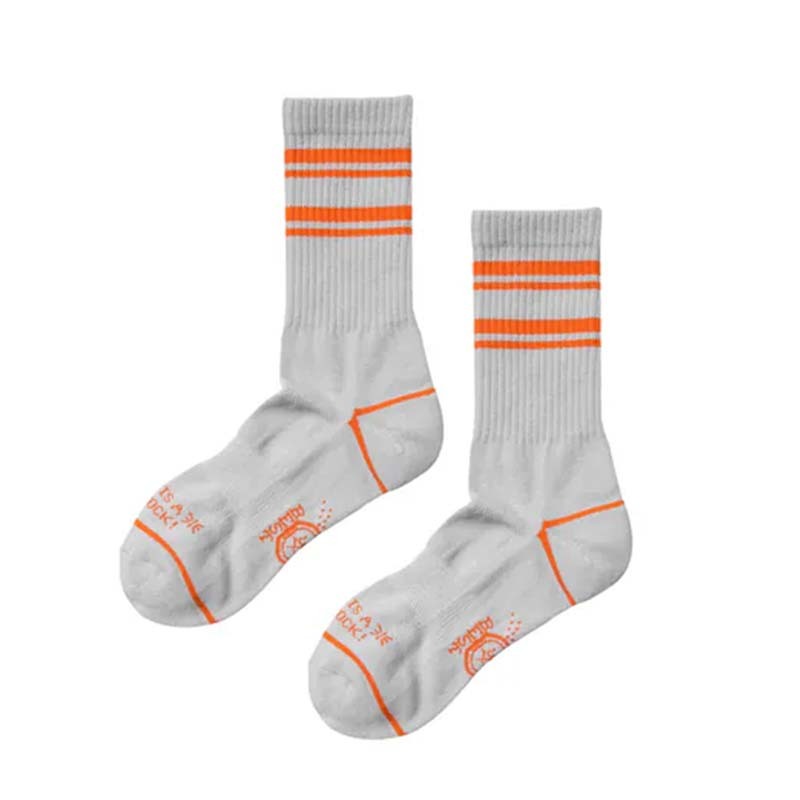 BFF Double Stripe series 雙條紋 灰色橘線 中筒襪 BF25023-OG [台灣現貨]