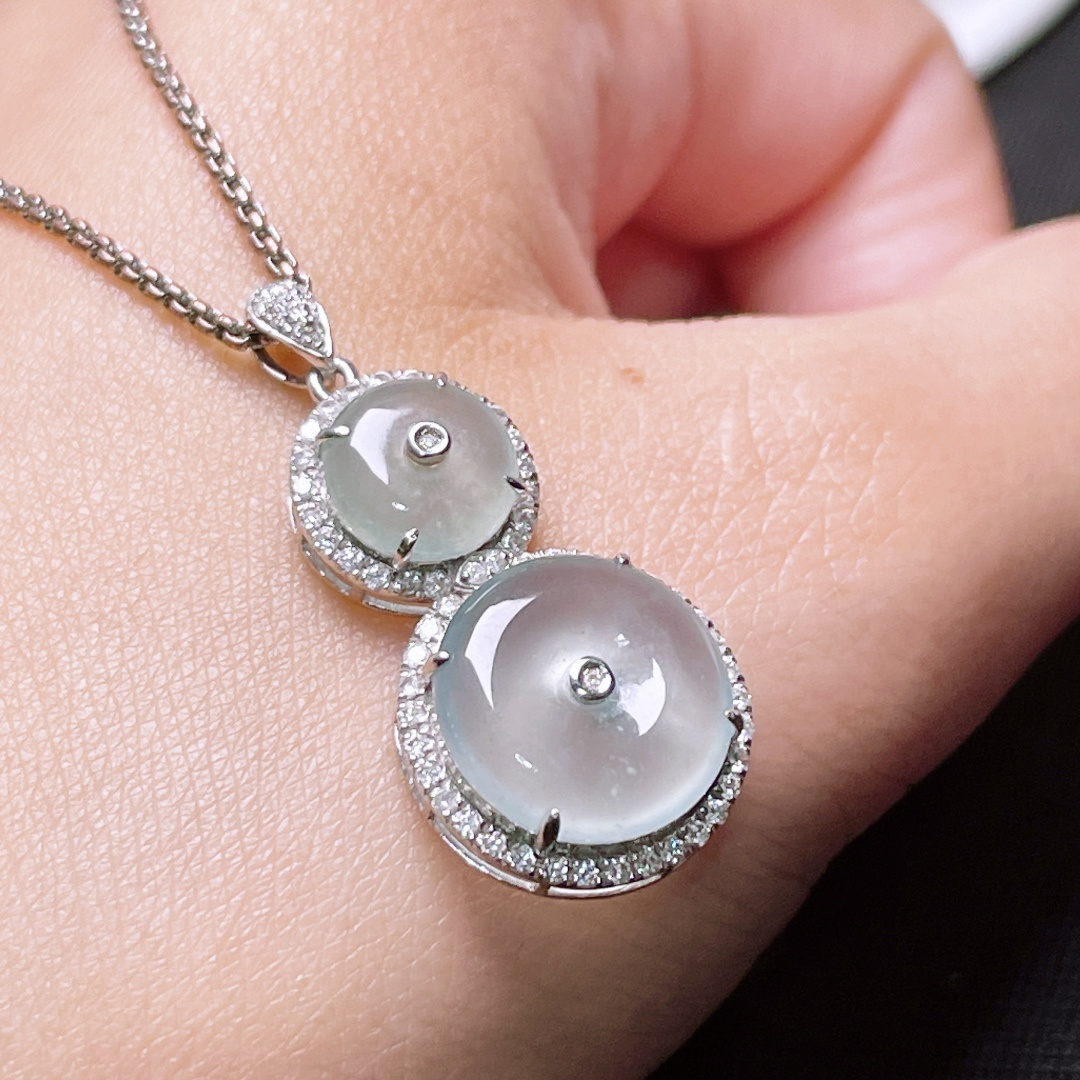 翡翠平安扣吊墜 (11.7mm直徑),天然翡翠A玉, 緬甸玉, Jade, Jadeite