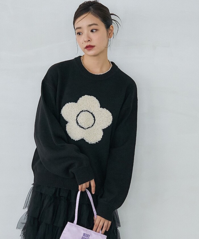 限時折扣預購┃MARY QUANT 雛菊長袖針織上衣