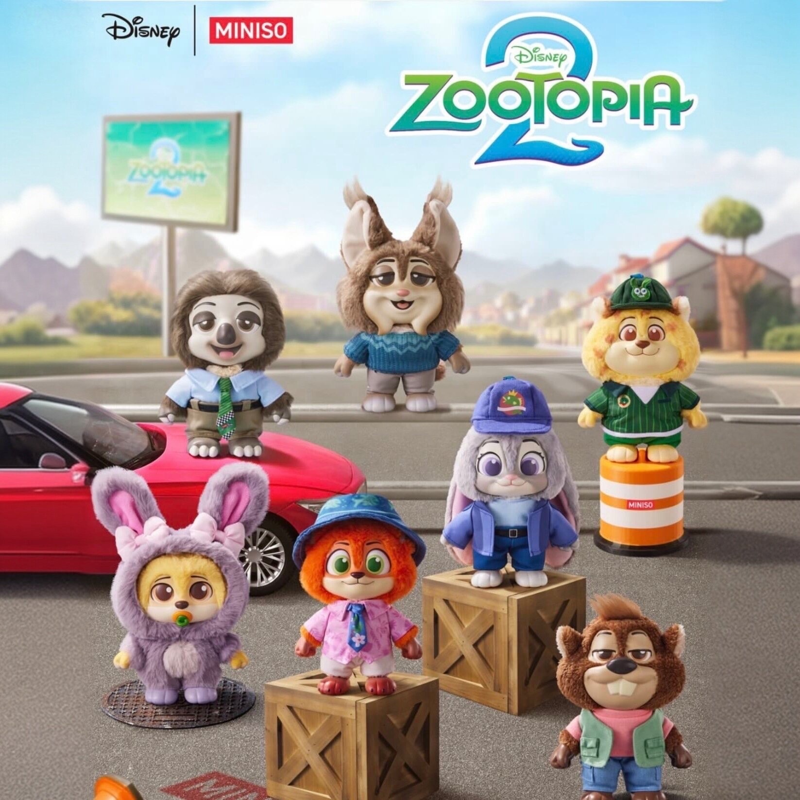 Miniso x Disney 迪士尼 動物方城市 Zootopia 2 搪膠毛絨公仔盲盒 吊飾 掛件