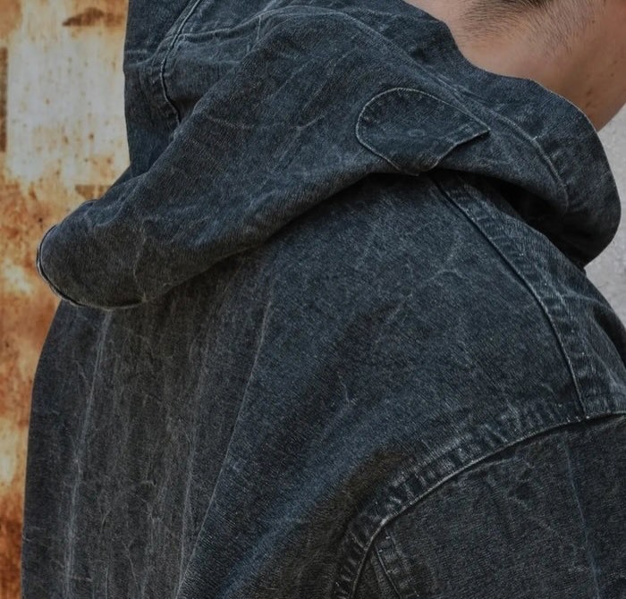 ON SALE: A.PRESSE 2025 S/S VINTAGE US ZIP HOODIE (25AAP-01-54) - BLACK SIZE 2 PRE ORDER ITEM (預訂中)