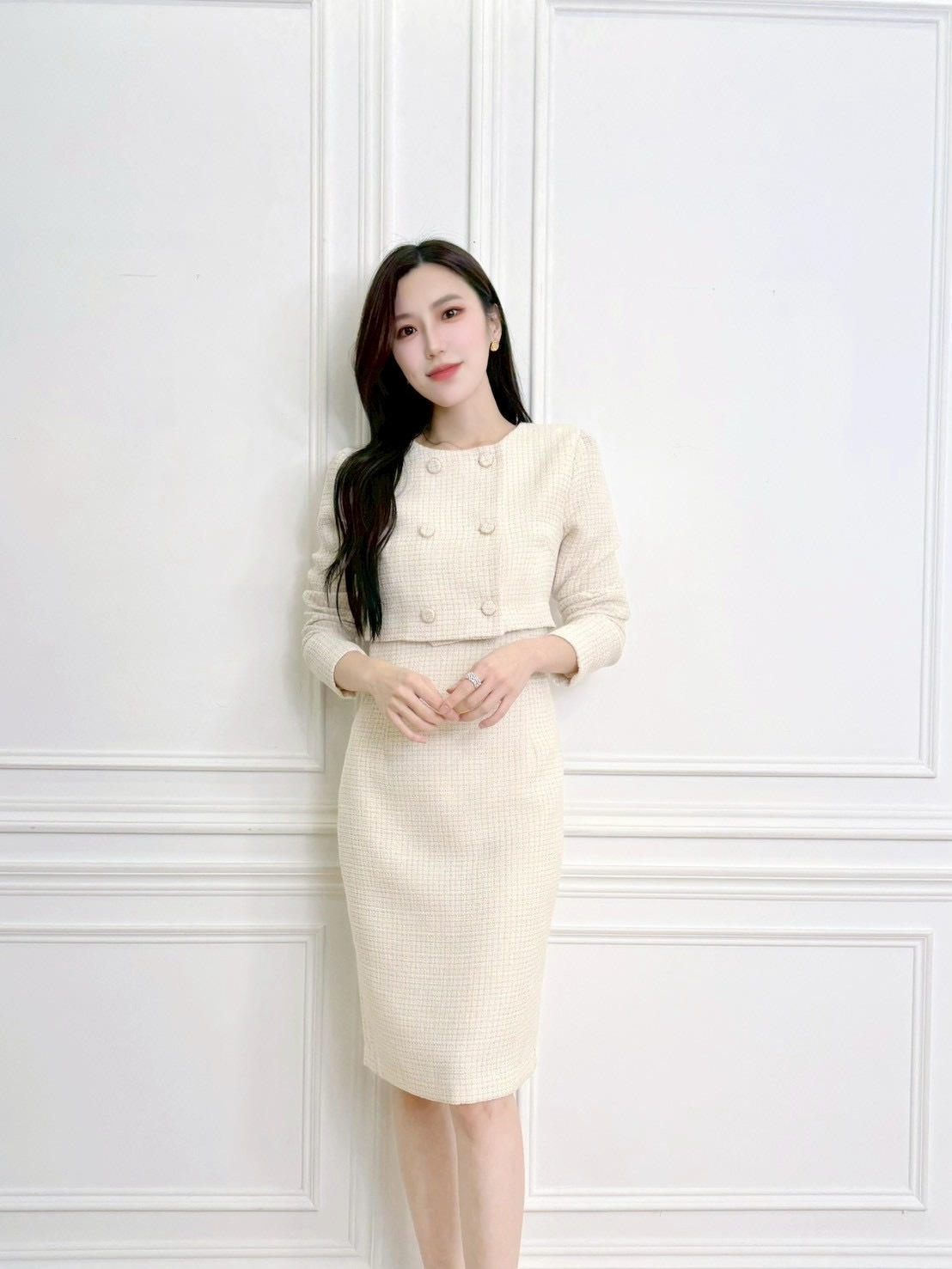 毛呢雙排釦雙層洋