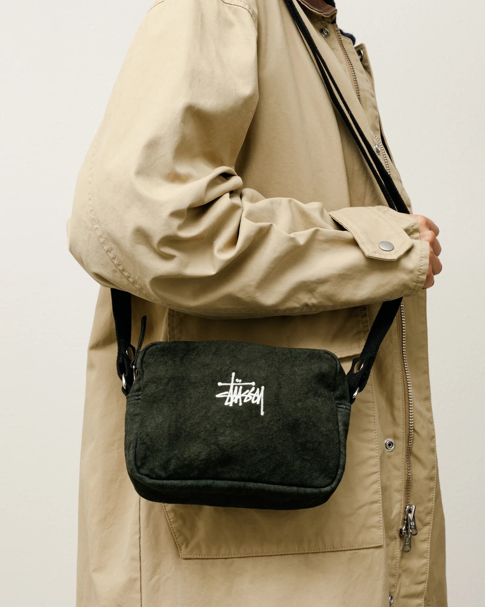 【預購】Stussy 側背包 Canvas Pouch 水洗黑 帆布包
