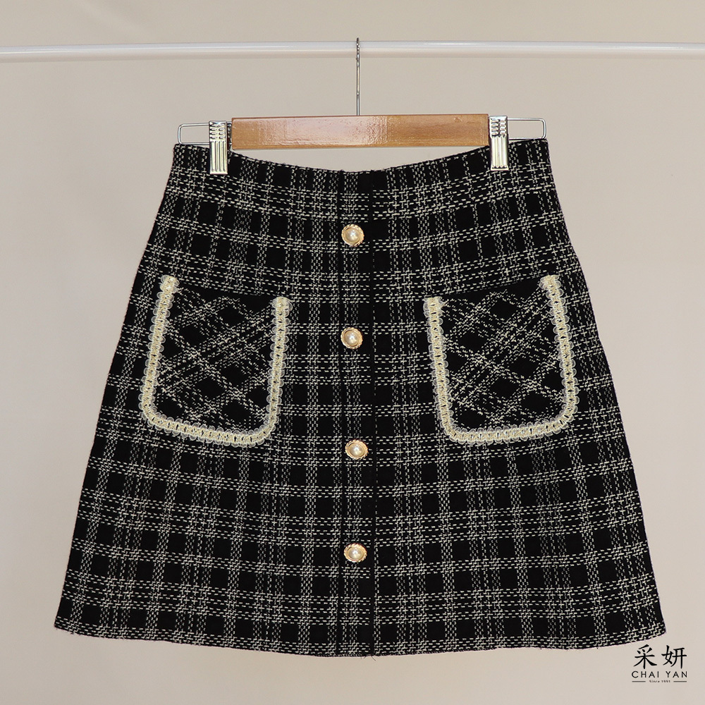 小香風厚針織短裙