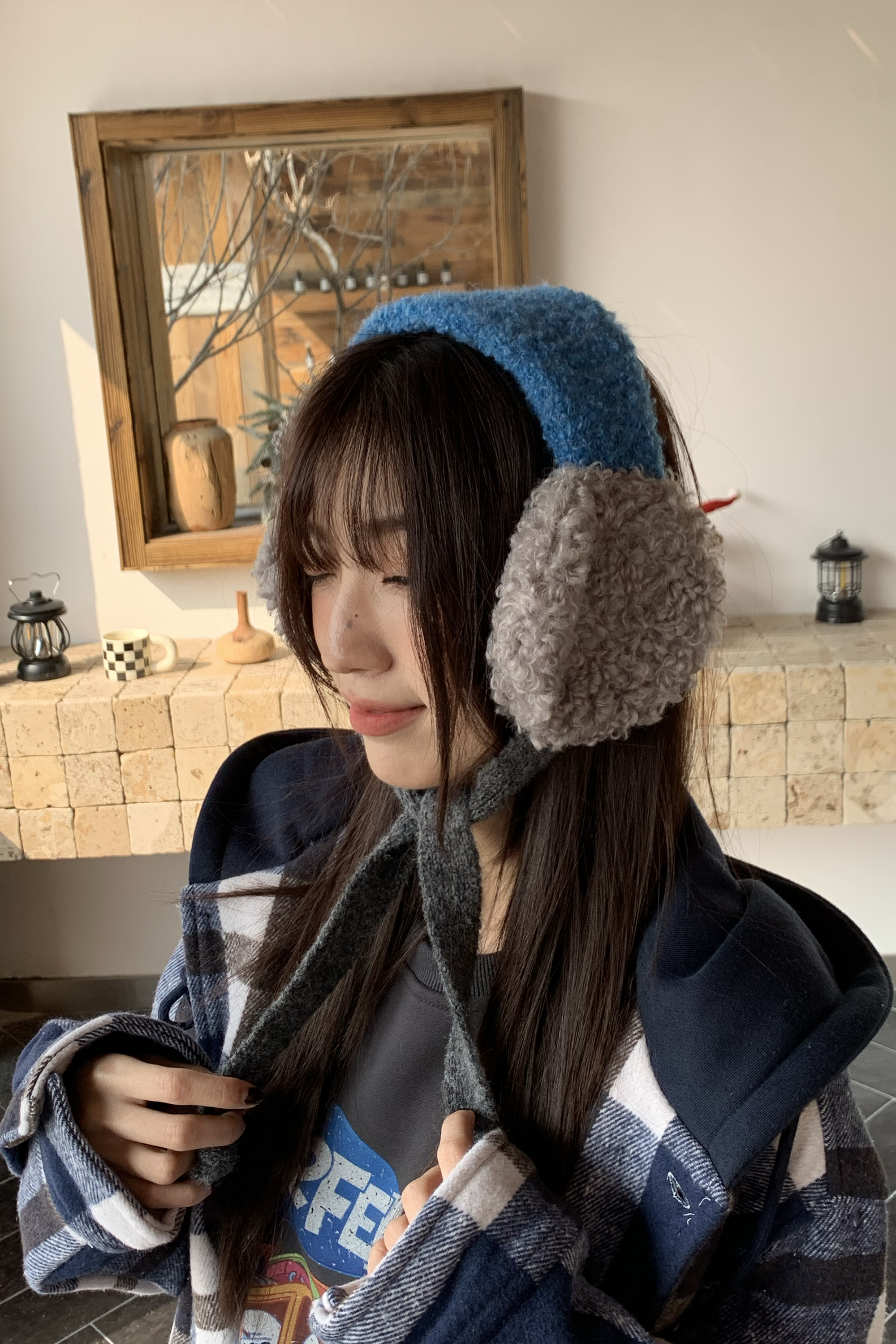 Last Month｜日感小捲毛綁帶耳罩 3色