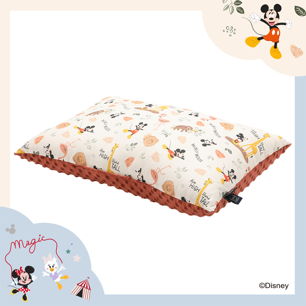 La Millou波蘭 豆豆大枕心｜米奇系列_動物園篇(奶油米底)｜奶油紅絲絨