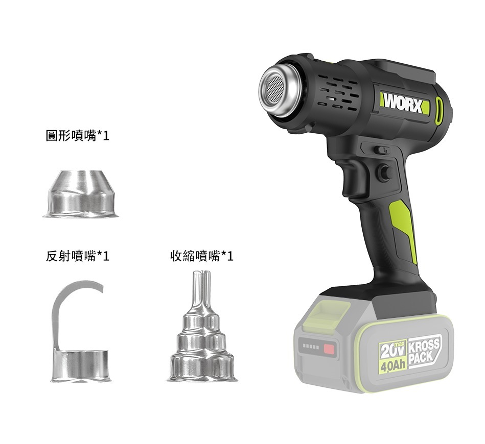 WORX WU040 20V 鋰電熱風槍
