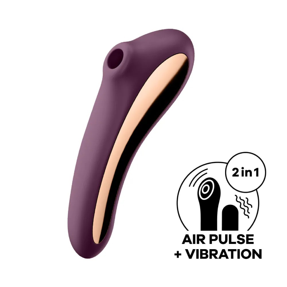 Satisfyer Dual Kiss Clit Vibrator (Black/Wine Red)