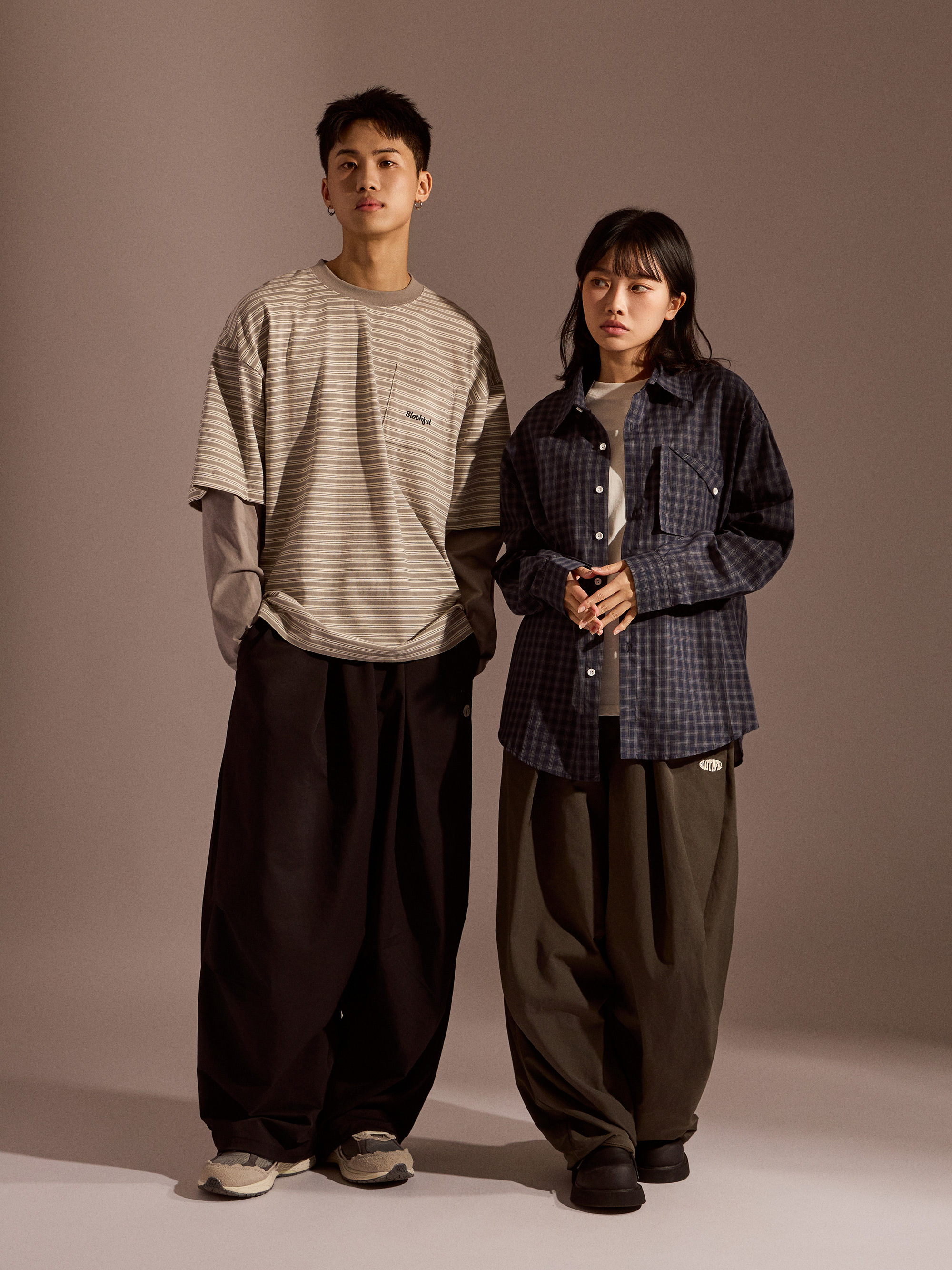 懶漫 LOGO 闊腿褲