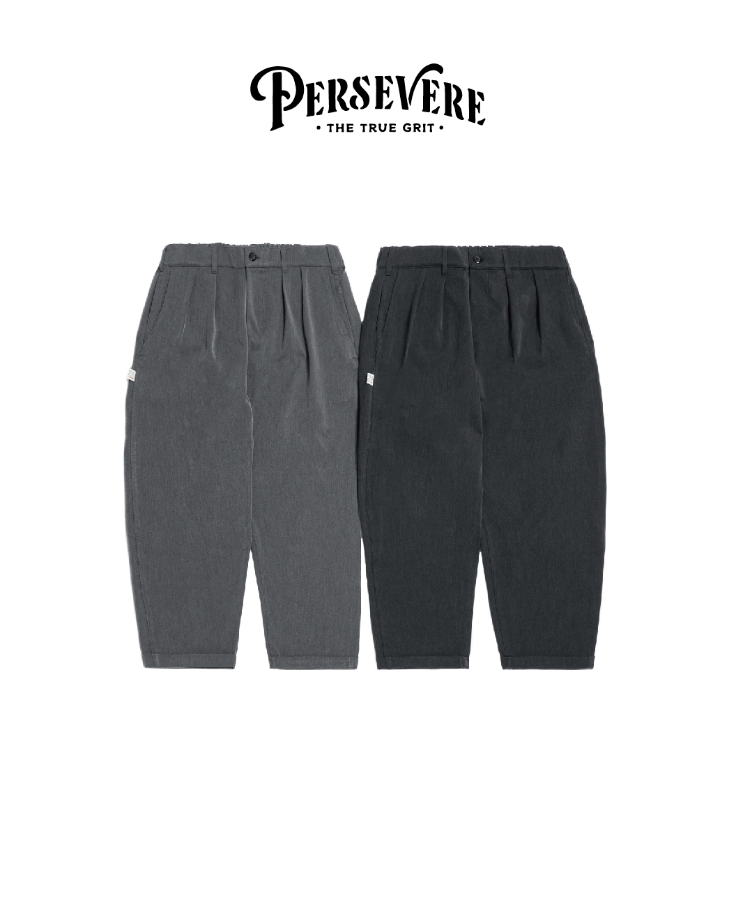 PERSEVERE 休閒感都會立體雙摺錐形休閒褲 深灰/淺灰 25 A/W Suiting Pleated Tapered Trousers