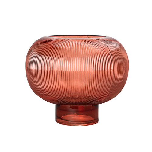 ByOn-蘇菲爾花器-珊瑚紅,大圓球體造型,珊瑚紅色的玻璃