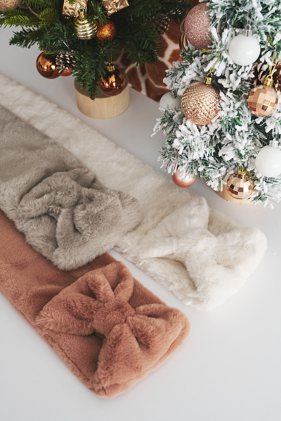 (限量)天鵝湖靜域！蝴蝶結毛絨圍巾(三色)