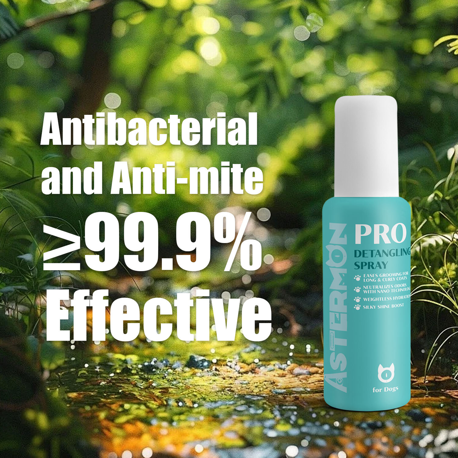 Moisturizing, Soothing, Antibacterial, and De-Matting Pro Detangling Spray for Dogs