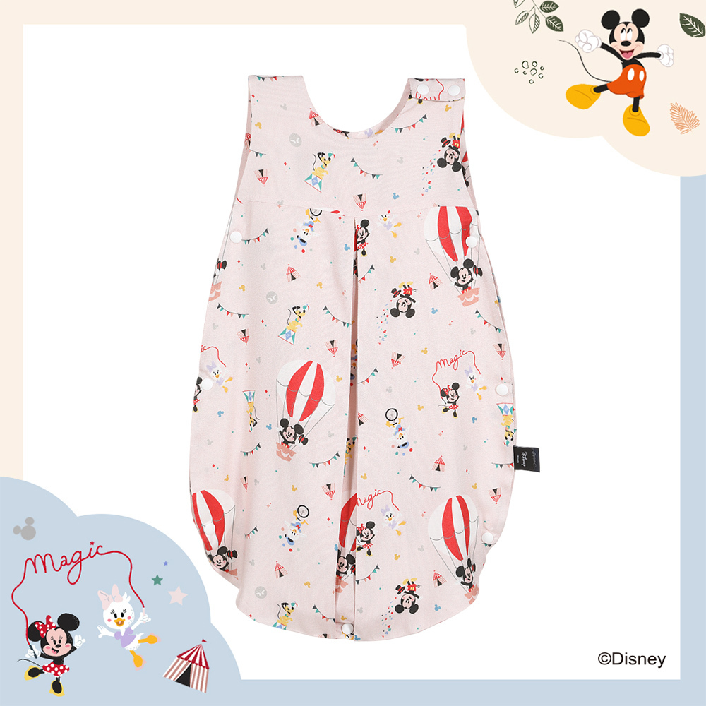 La Millou波蘭 抗菌竹纖涼感防踢被/防踢背心分腿扣(70cm)｜米奇系列_馬戲團篇(Q版粉底)