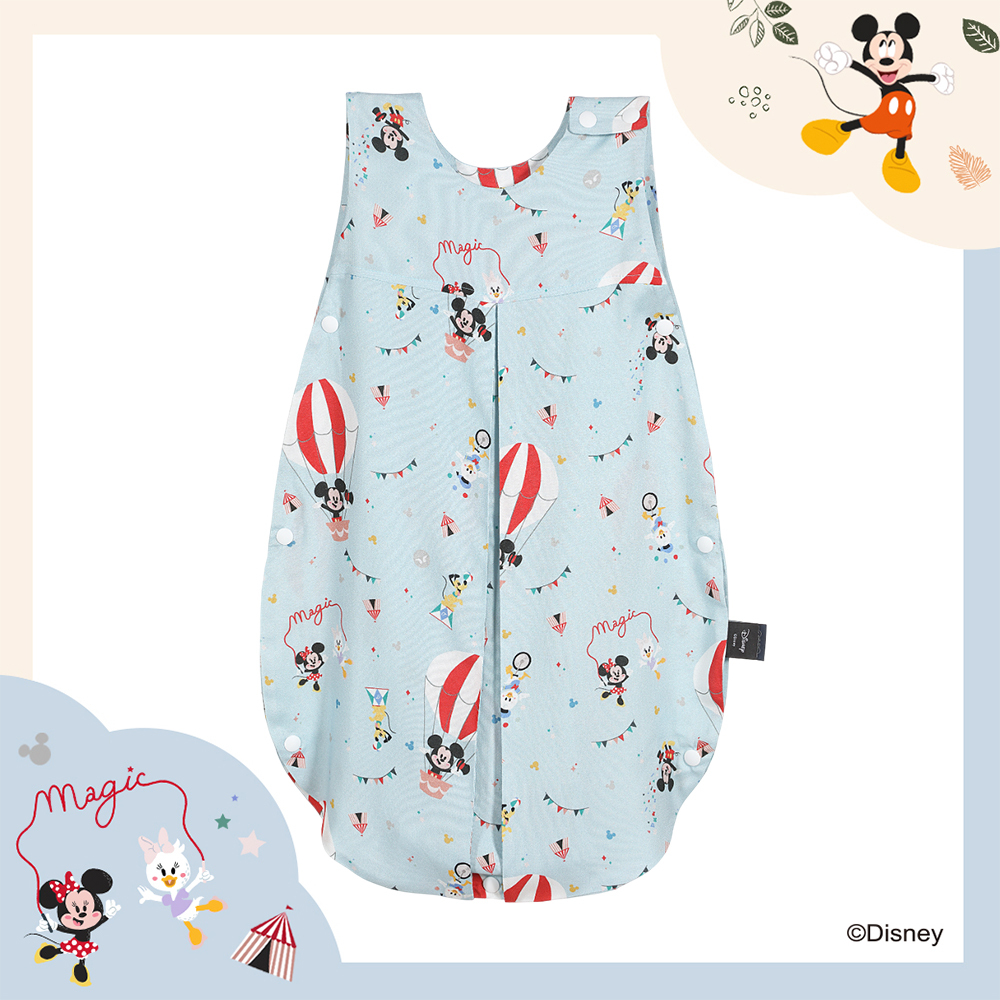 La Millou波蘭 抗菌竹纖涼感防踢被/防踢背心分腿扣(70cm)｜米奇系列_馬戲團篇(Q版藍底)