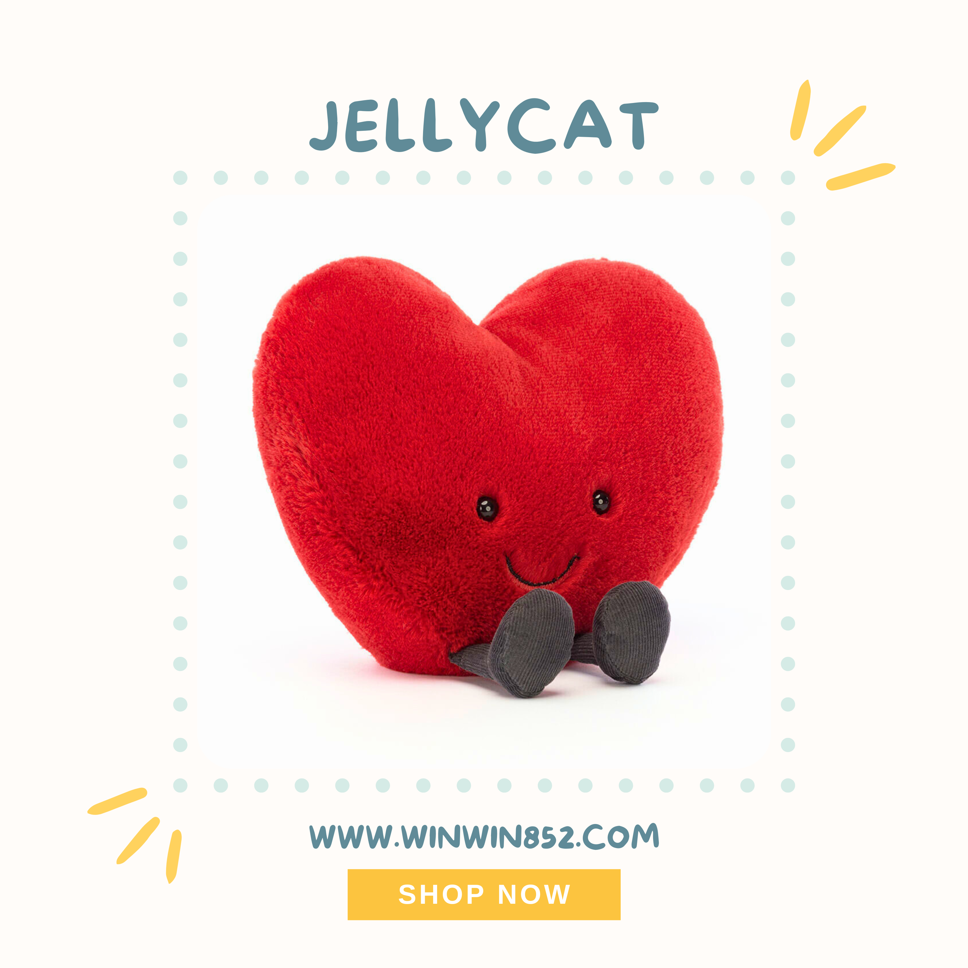 Jellycat Amuseable Red Heart Large