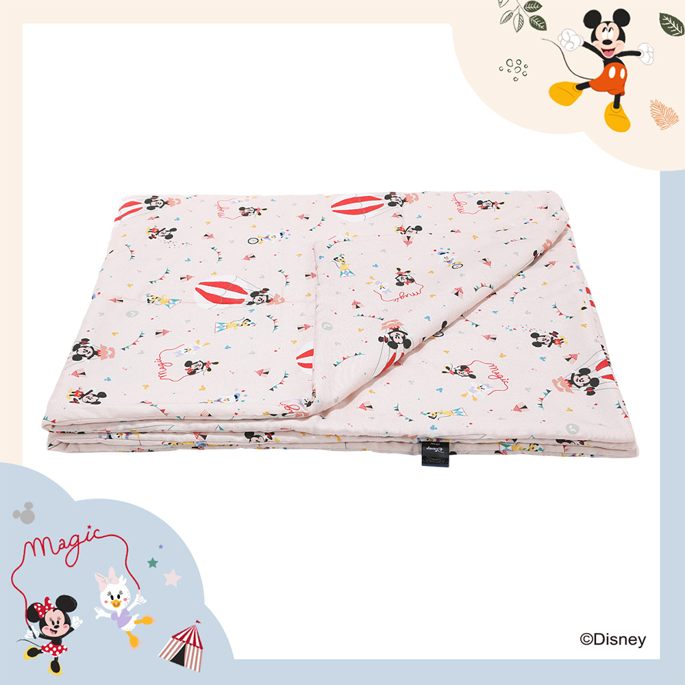 La Millou波蘭 竹纖涼感被(140x110cm)｜抗菌被｜無流蘇簡約質感｜米奇系列_馬戲團篇(Q版粉底)