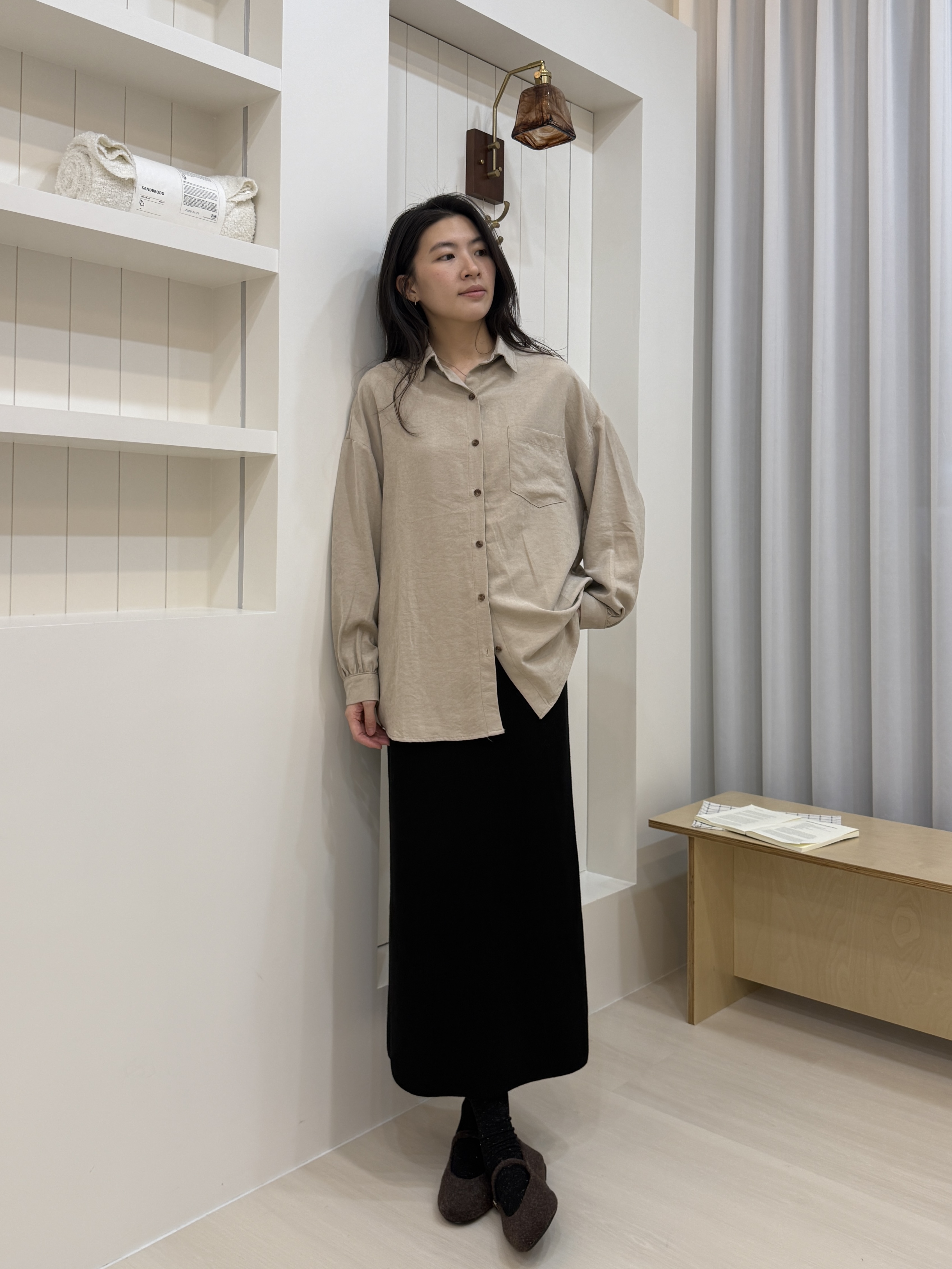 針織後開衩裙*2色