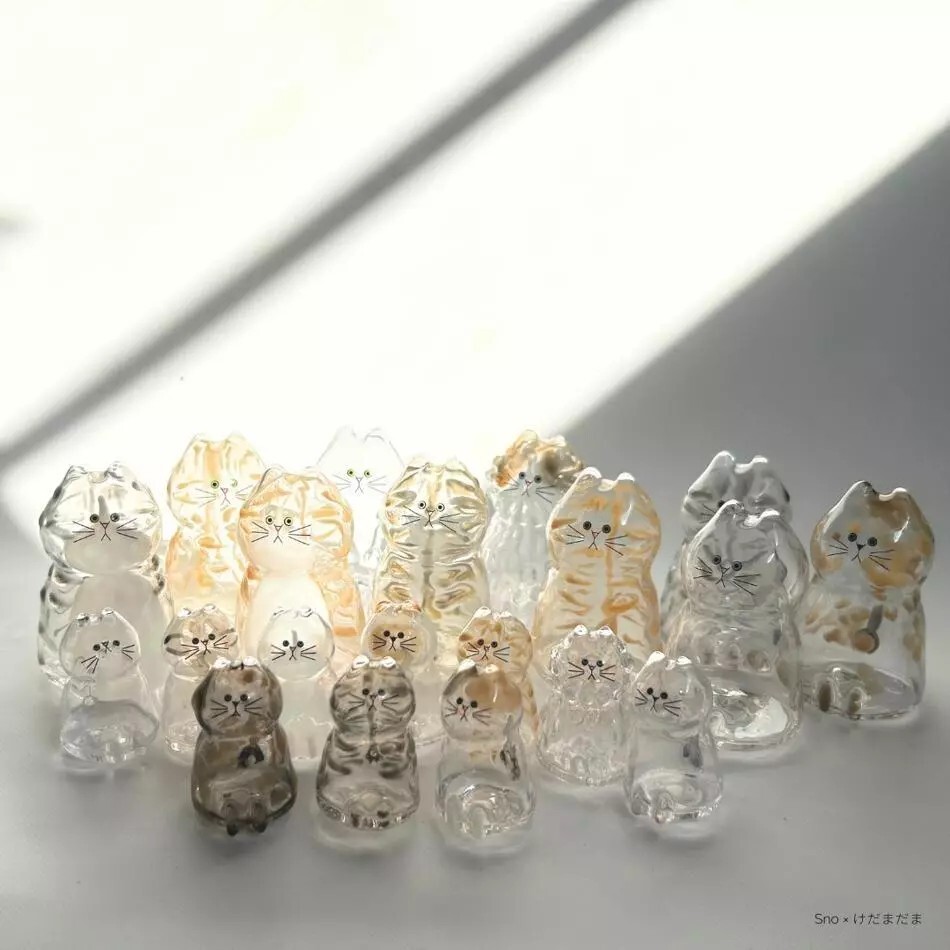 【逢甲FUZZY】日本 貓毛收集扭蛋 透明 收納盒 鑰匙扣 紀念品