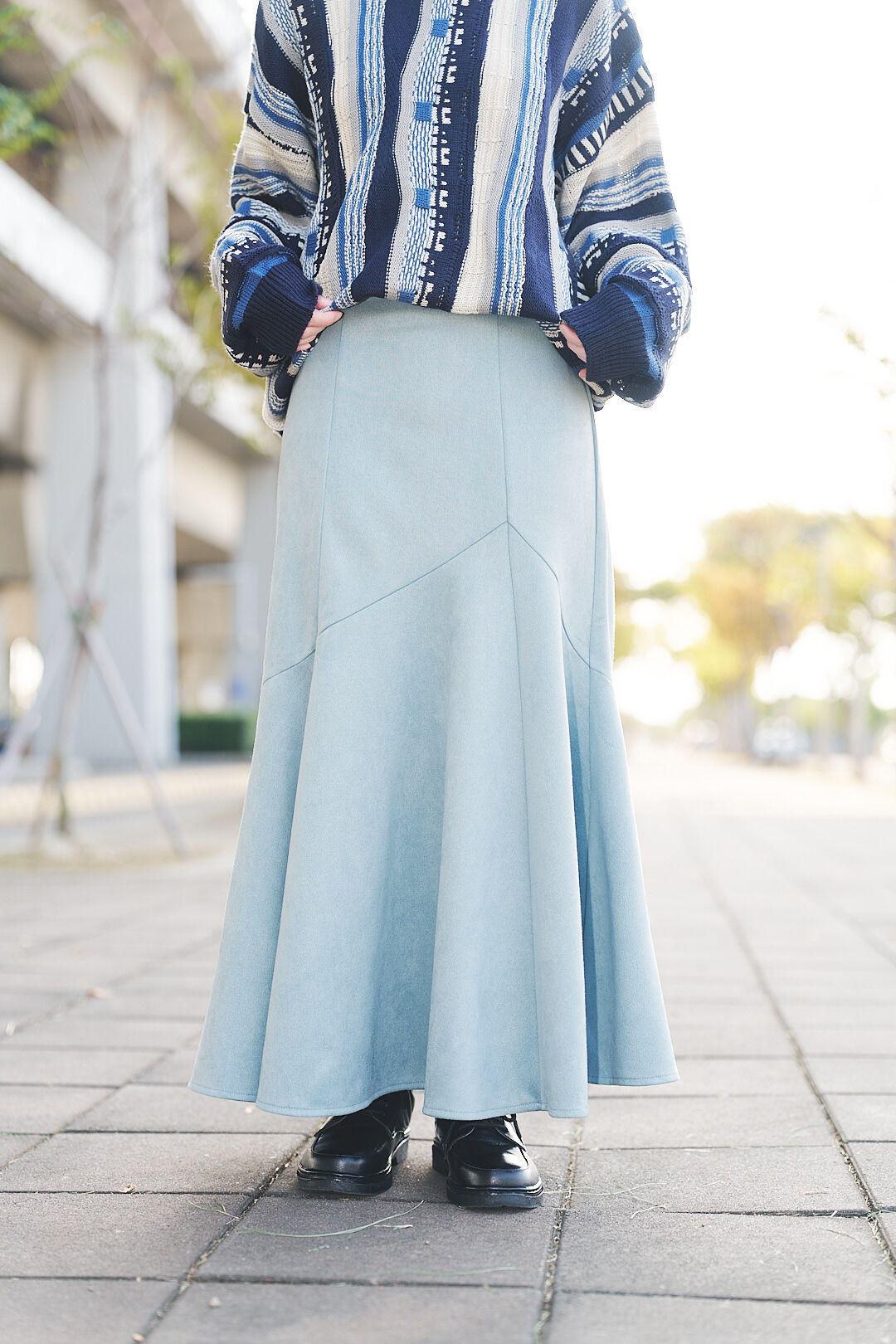 小漫冬曲2.0！絨面美人魚裙(兩色-天藍)