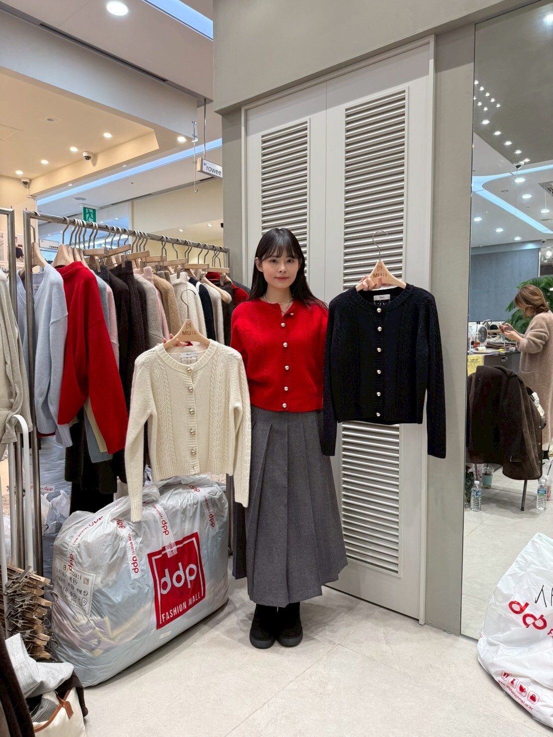 MU5342 麻花紋開胸羊毛衫