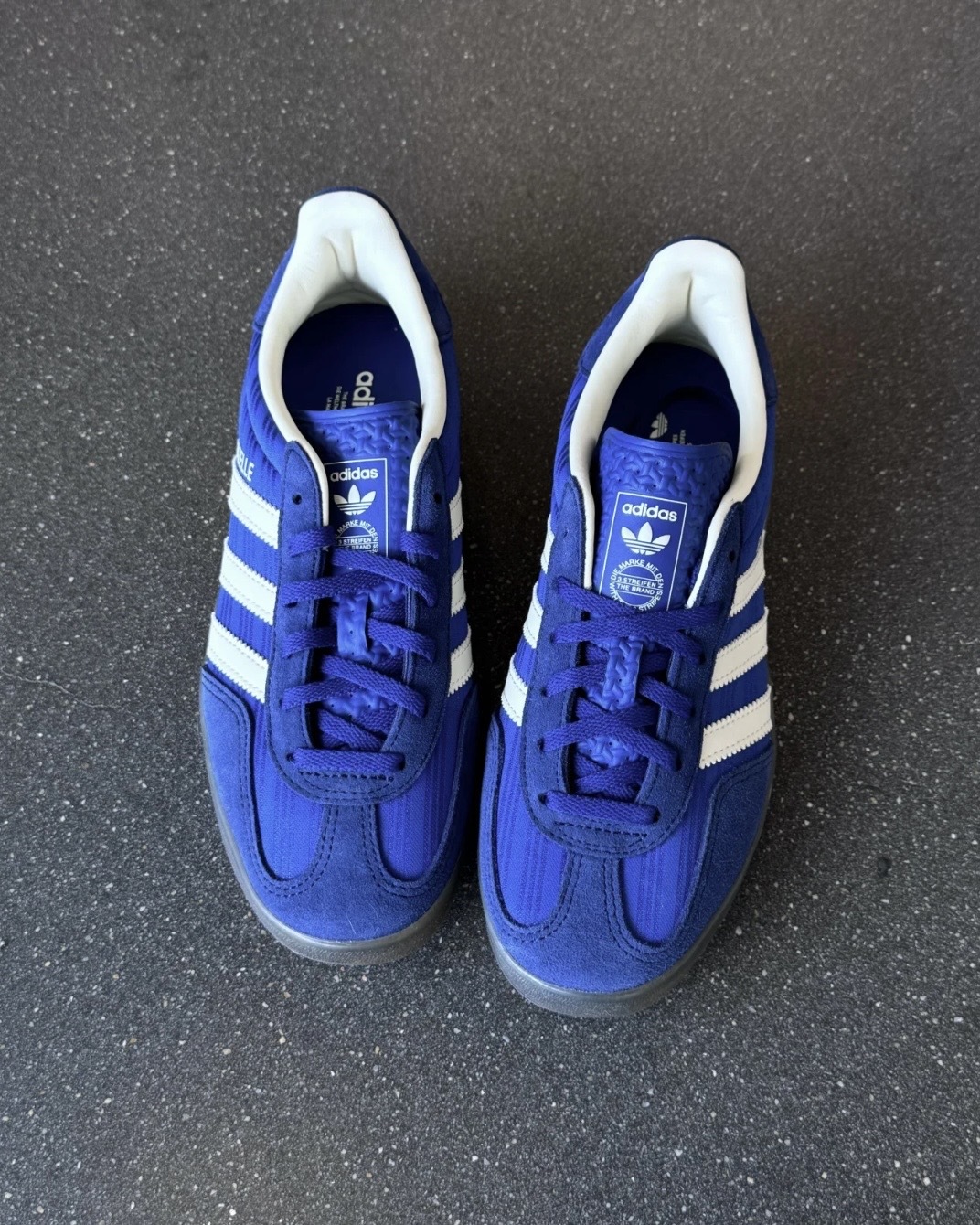 ADIDAS GAZELLE INDOOR 緞面條紋 寶藍 亮藍 焦糖底 復古 女鞋 JS1410 / 調貨
