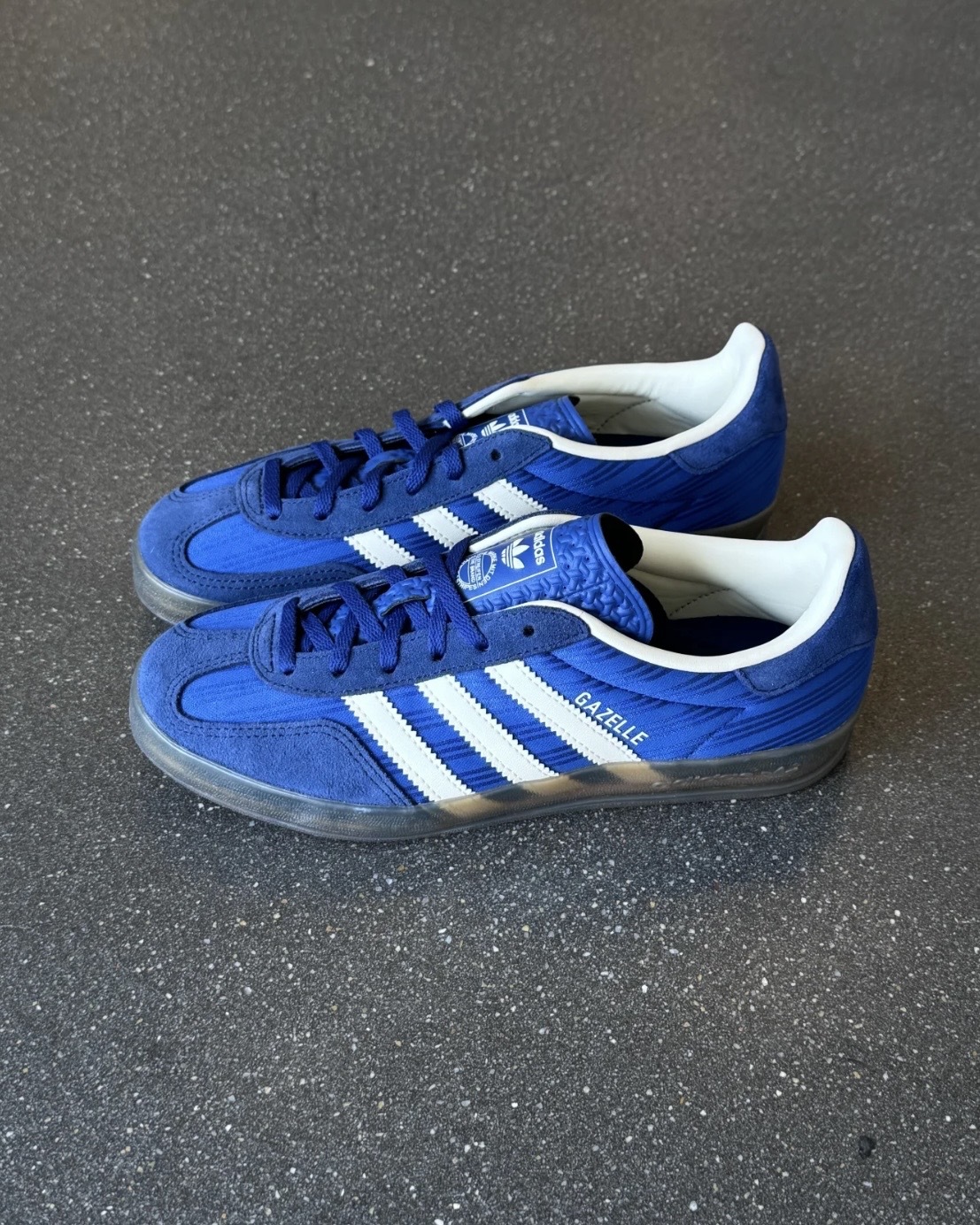 ADIDAS GAZELLE INDOOR 緞面條紋 寶藍 亮藍 焦糖底 復古 女鞋 JS1410 / 調貨