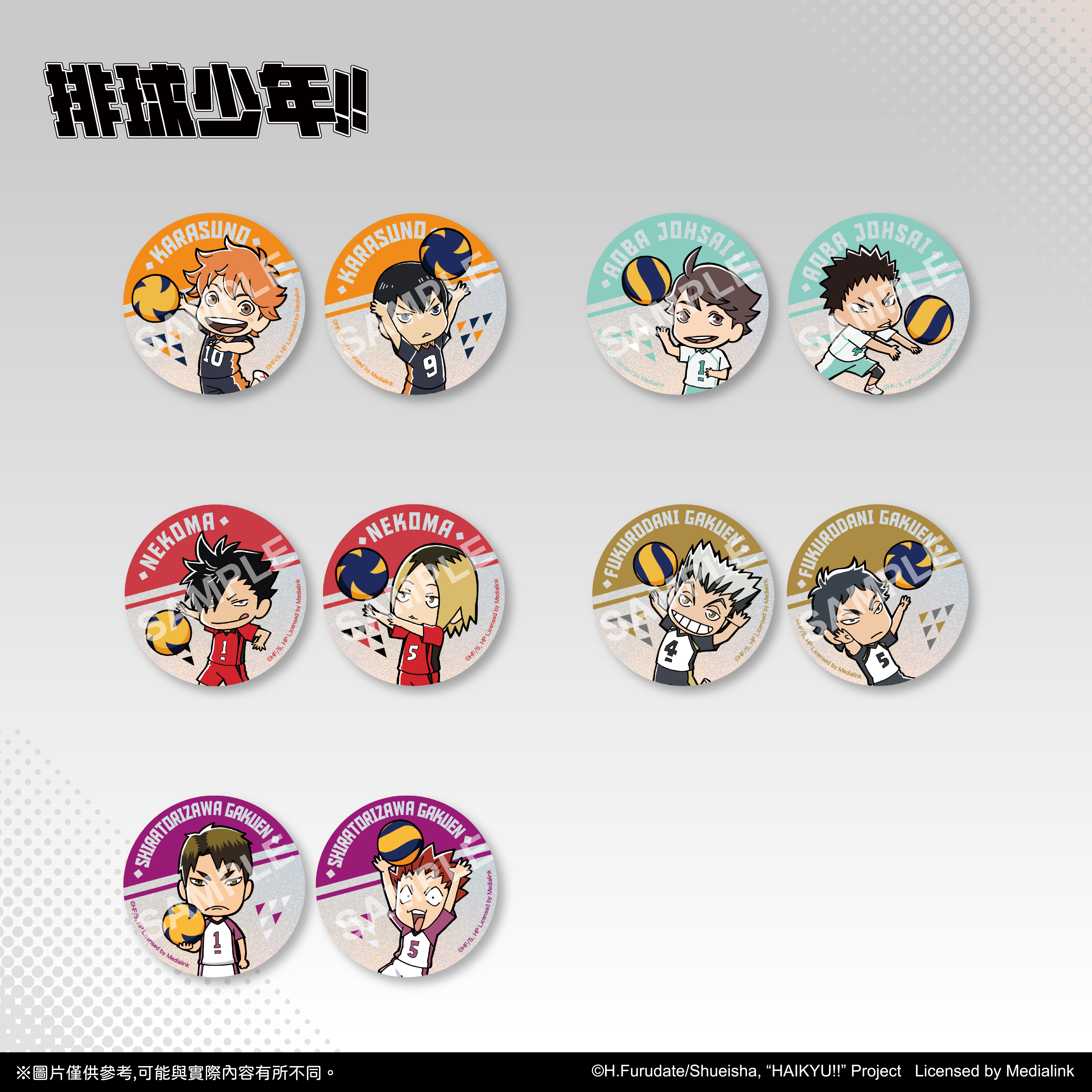 【預購】排球少年!!-Q版盲抽徽章 (10款)