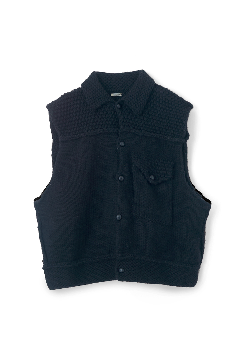 REFOMED GRANNY KNIT VEST (2COL)