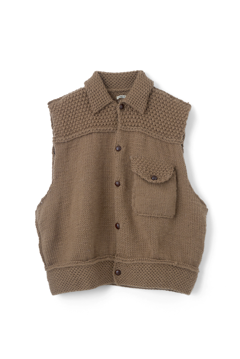REFOMED GRANNY KNIT VEST (2COL)