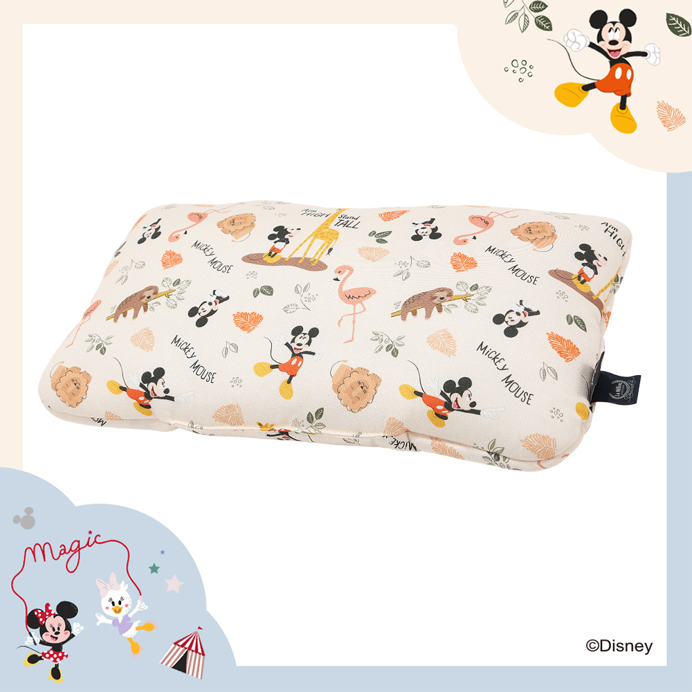 La Millou波蘭 竹纖涼感小童方枕(30x50cm)｜抗菌枕｜米奇系列_動物園篇(奶油米底)