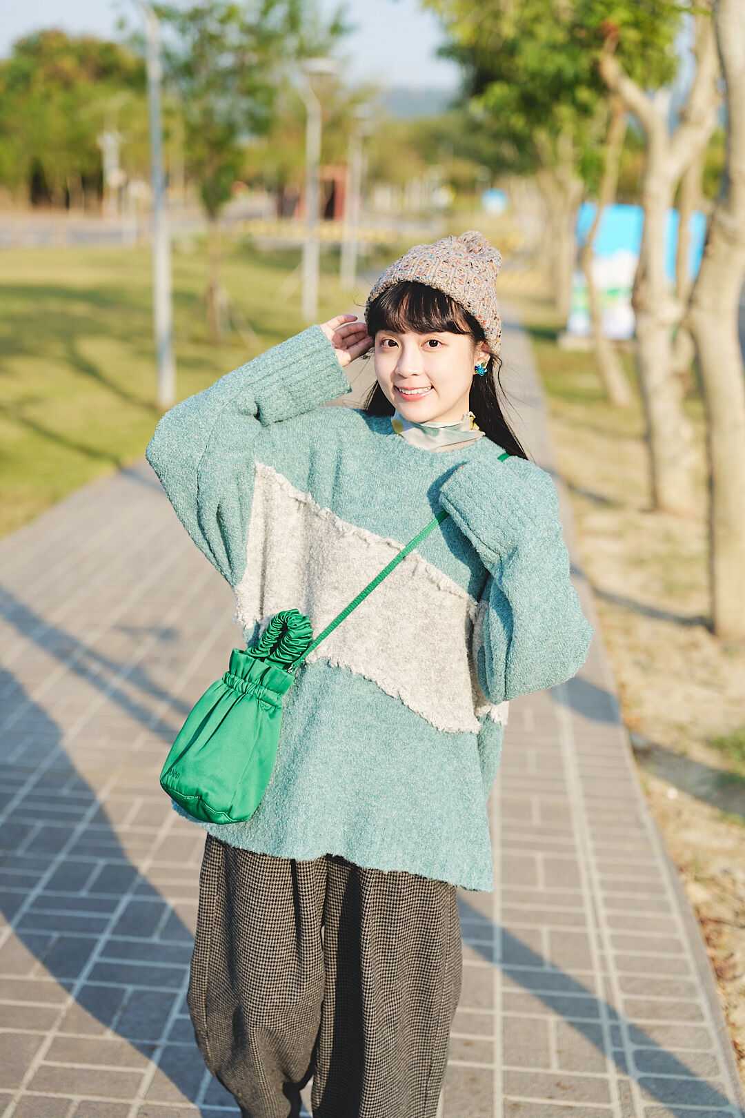 (限量)風過溫柔界！毛海針織拼色毛衣(兩色-薄荷藍)