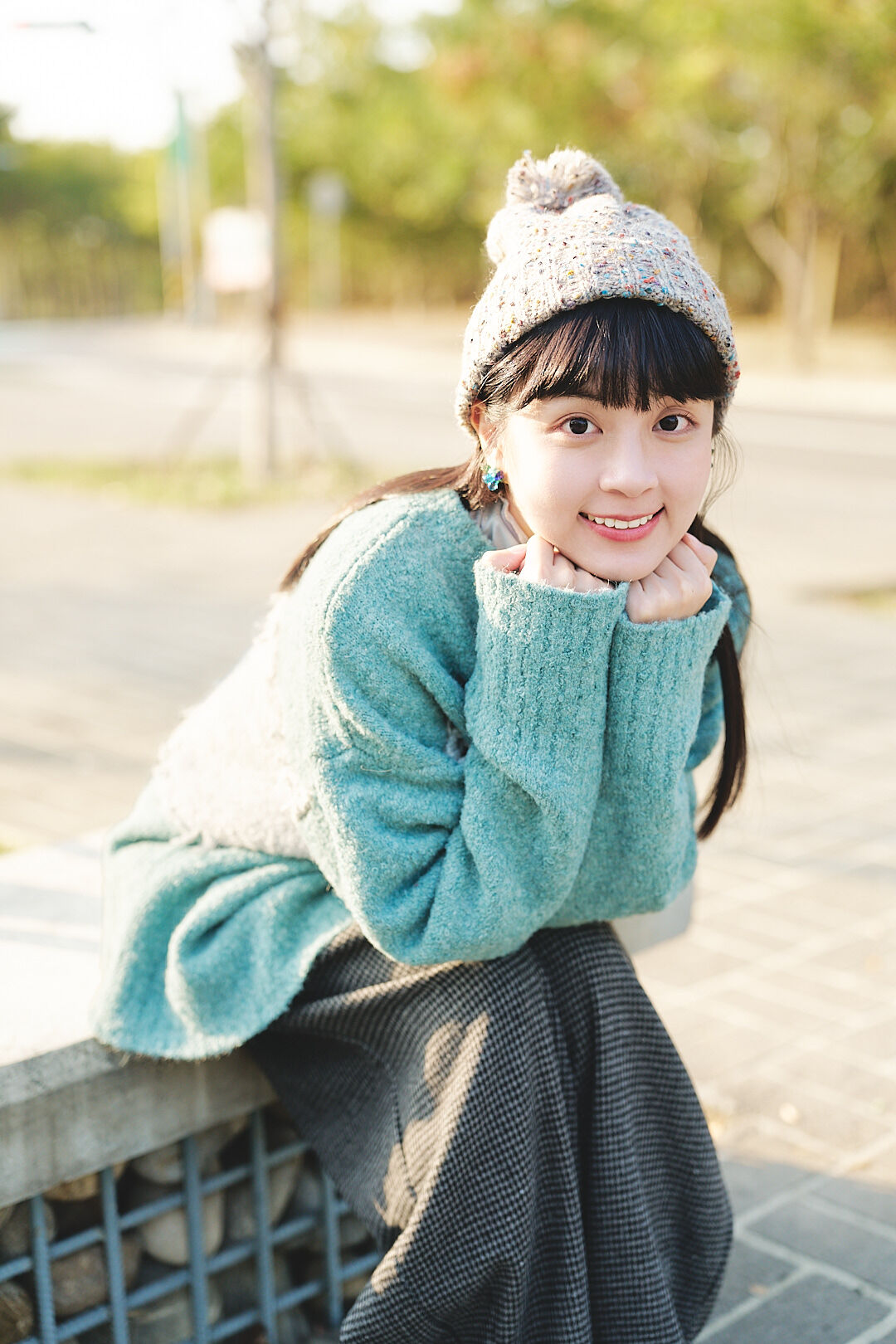 (限量)風過溫柔界！毛海針織拼色毛衣(兩色-薄荷藍)