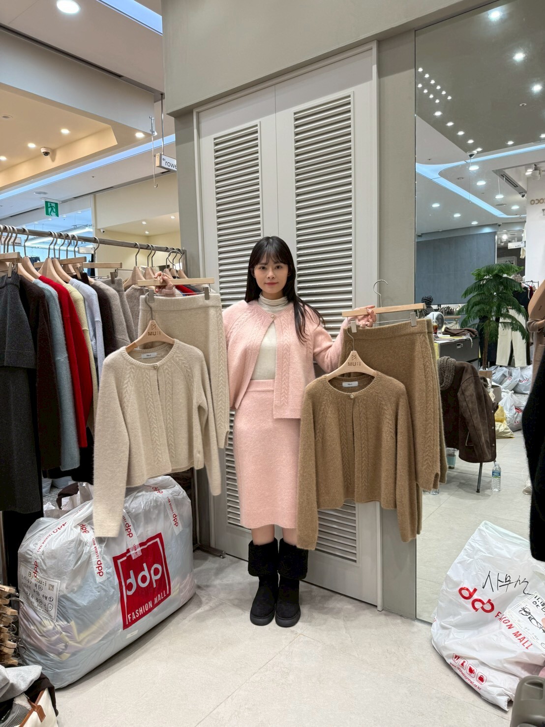 MU5339 側打纜針織半身裙