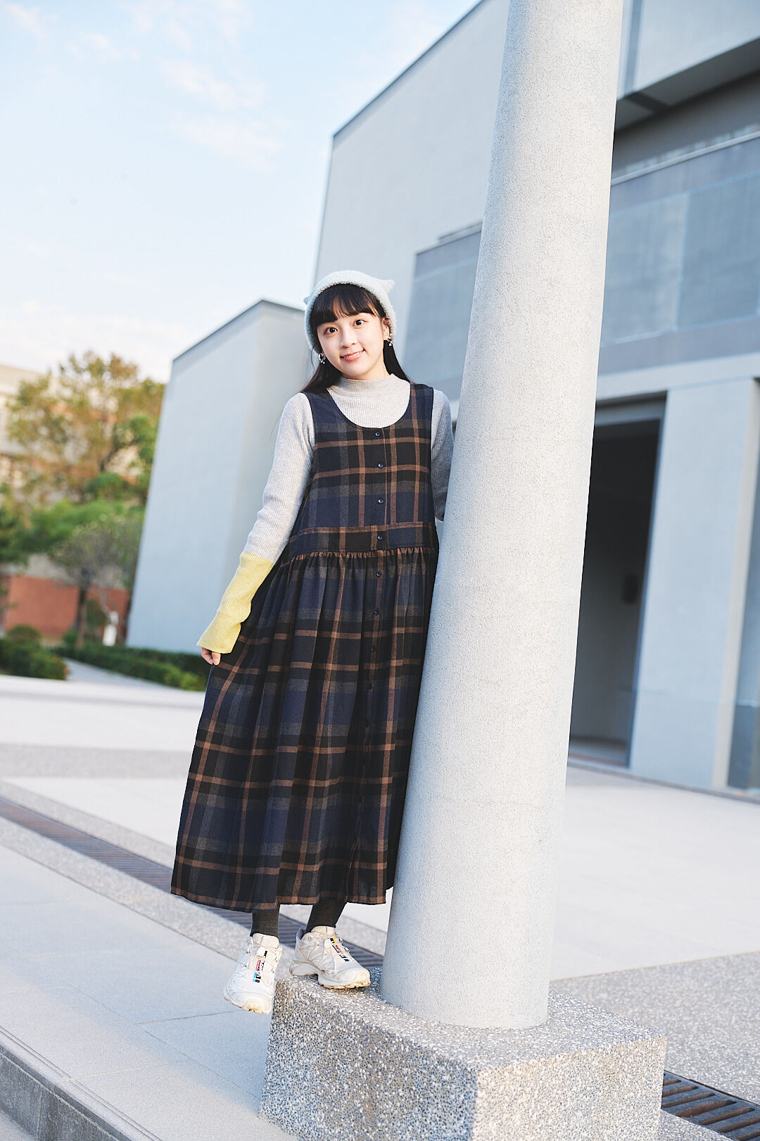 (限量)挪威小鎮日！法蘭絨2way背心裙(兩色-海軍)