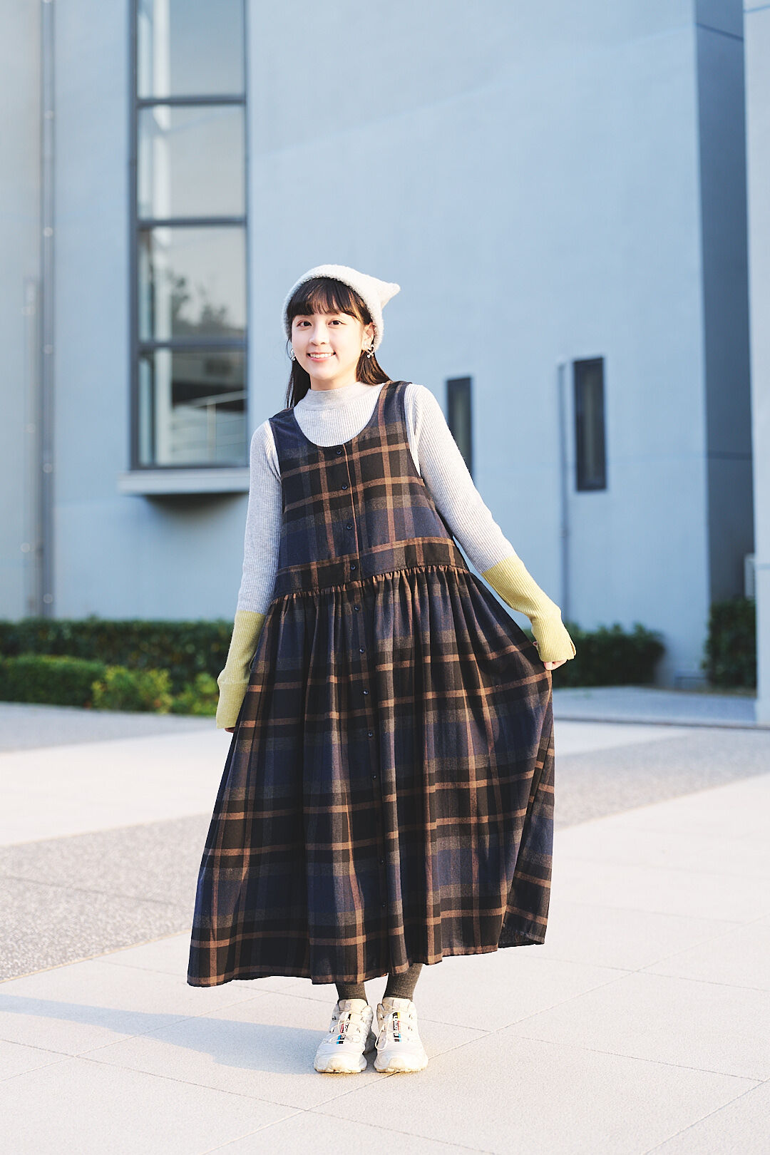 (限量)挪威小鎮日！法蘭絨2way背心裙(兩色-海軍)