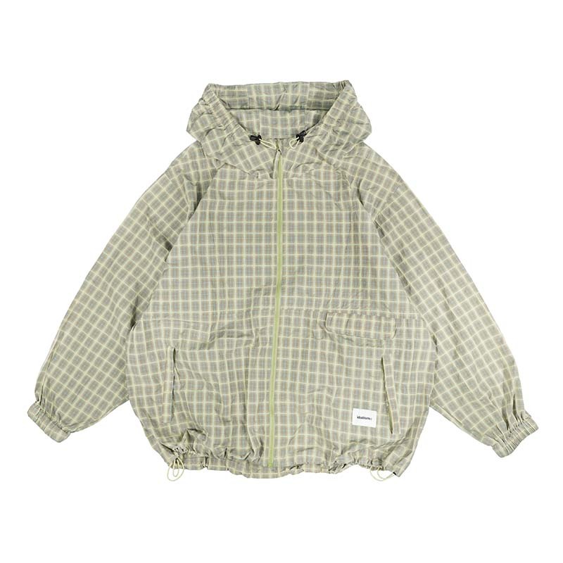 idealism 3D Check Jacket 尼龍 格紋 連帽外套 綠色 ID25060-GN [台灣現貨]