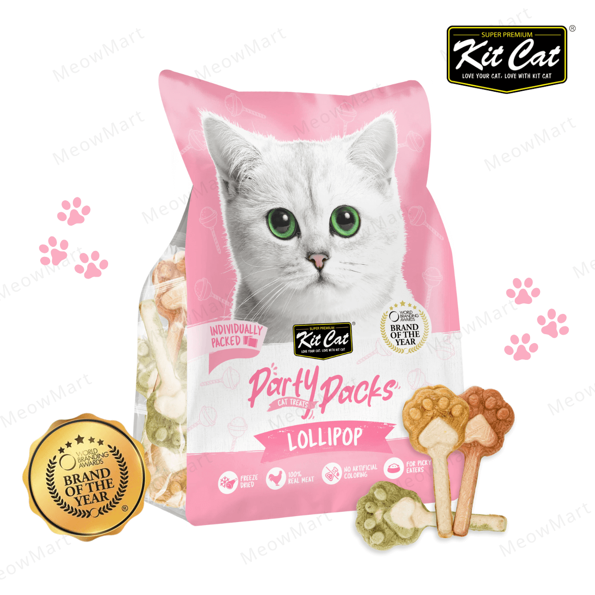 Kit Cat Party Packs Freeze-Dried Treats For Cats (Lollipop) 30g