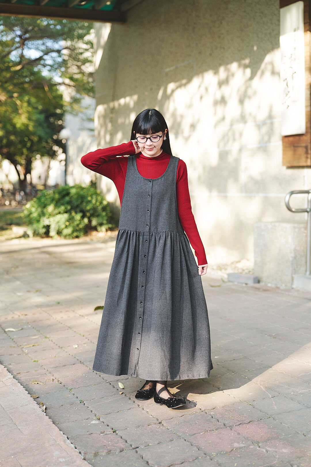 挪威小鎮日！法蘭絨2way背心裙(兩色-灰)