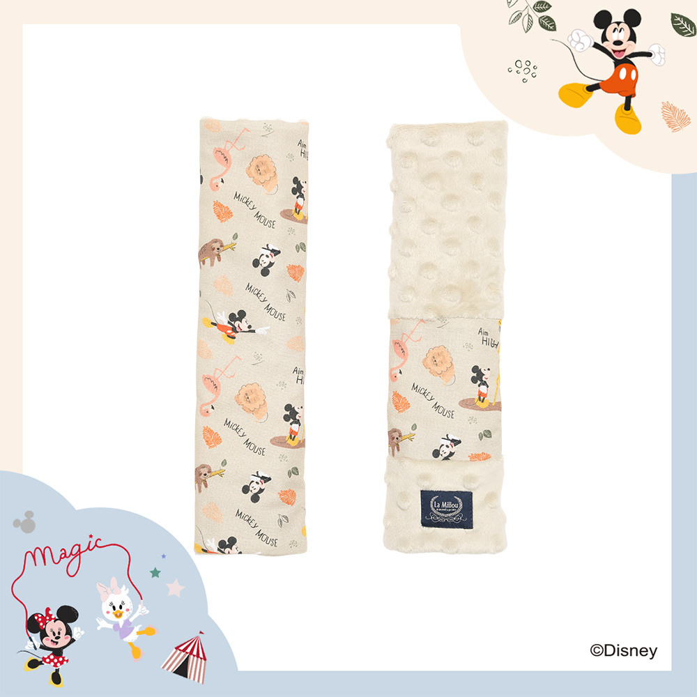 La Millou波蘭 豆豆安全帶保護套｜米奇系列_動物園篇(質感棕底)｜伊莉沙白