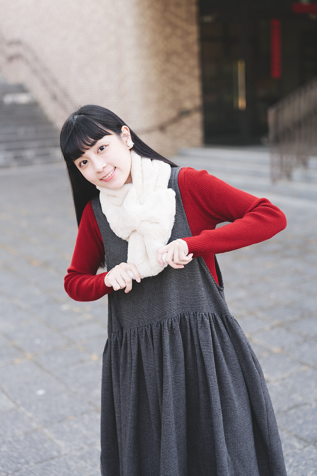 挪威小鎮日！法蘭絨2way背心裙(兩色-灰)