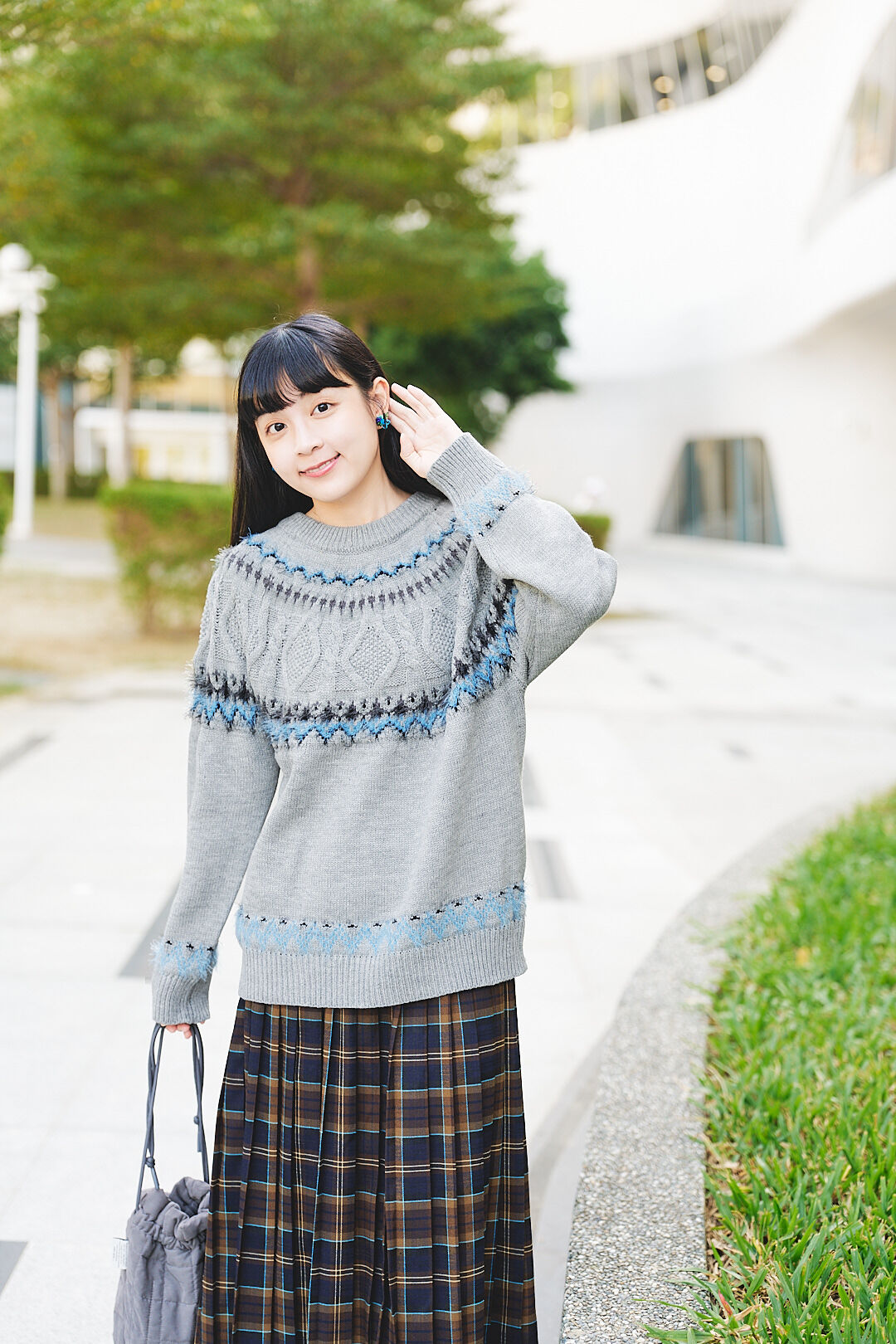 北國歲月！費爾島圖案毛衣(兩色-灰)