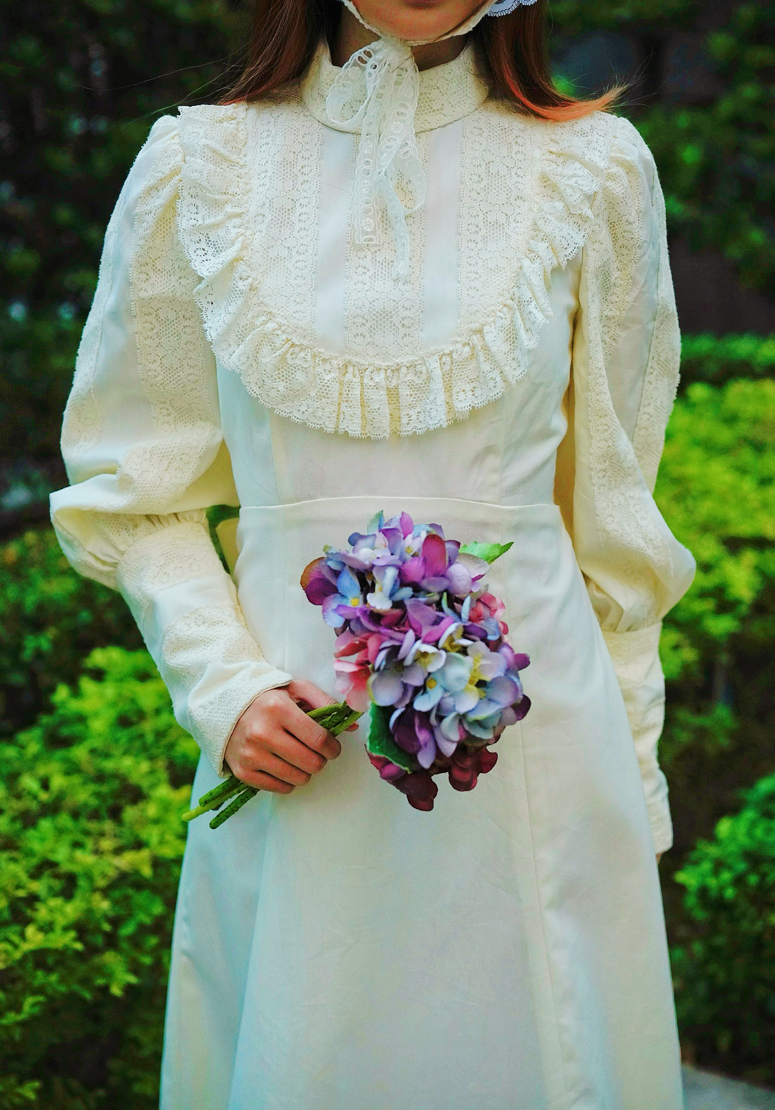 Vintage Dress/草原風高領羊腿袖禮服