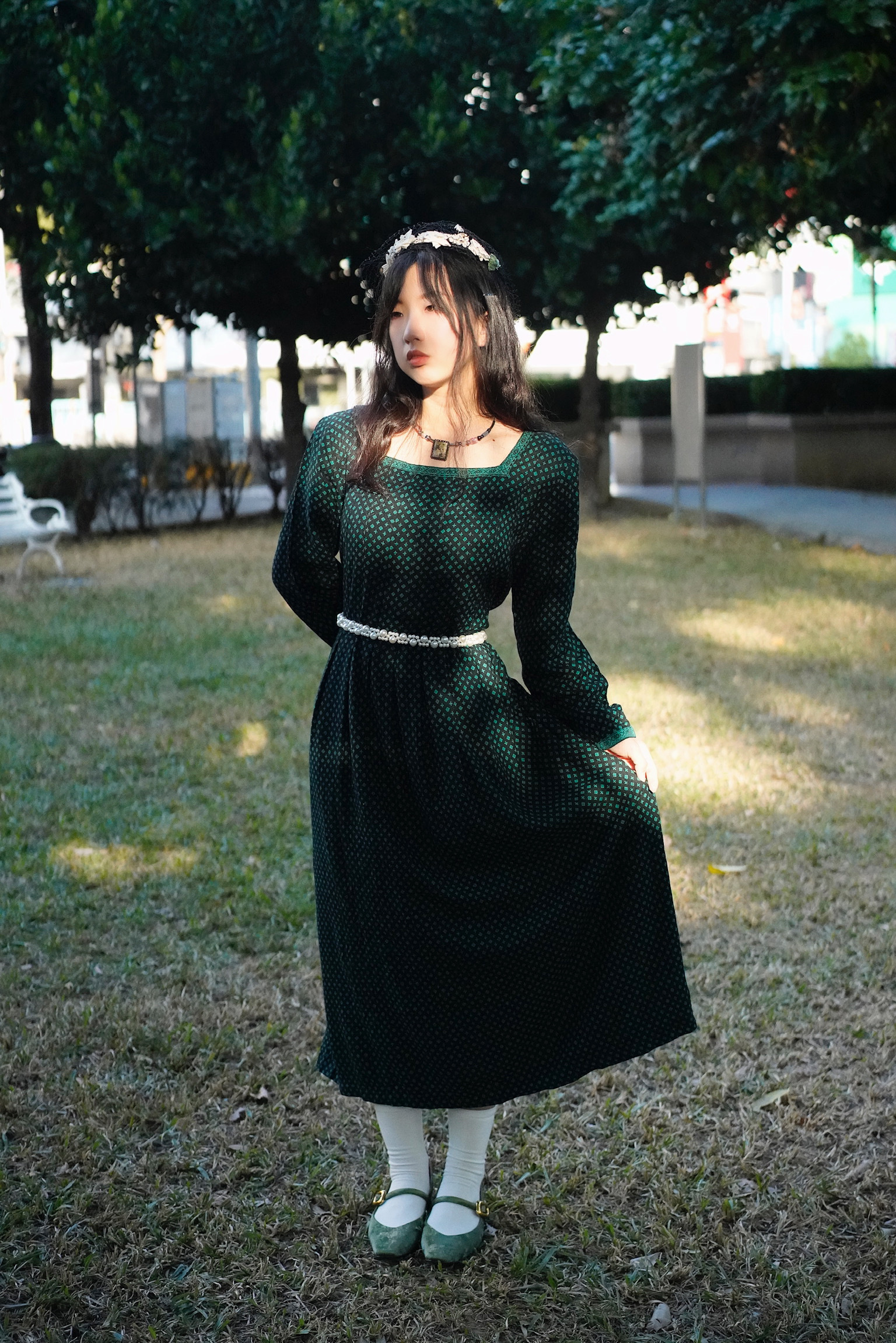 Vintage Dress / 森林系方領草原風洋裝