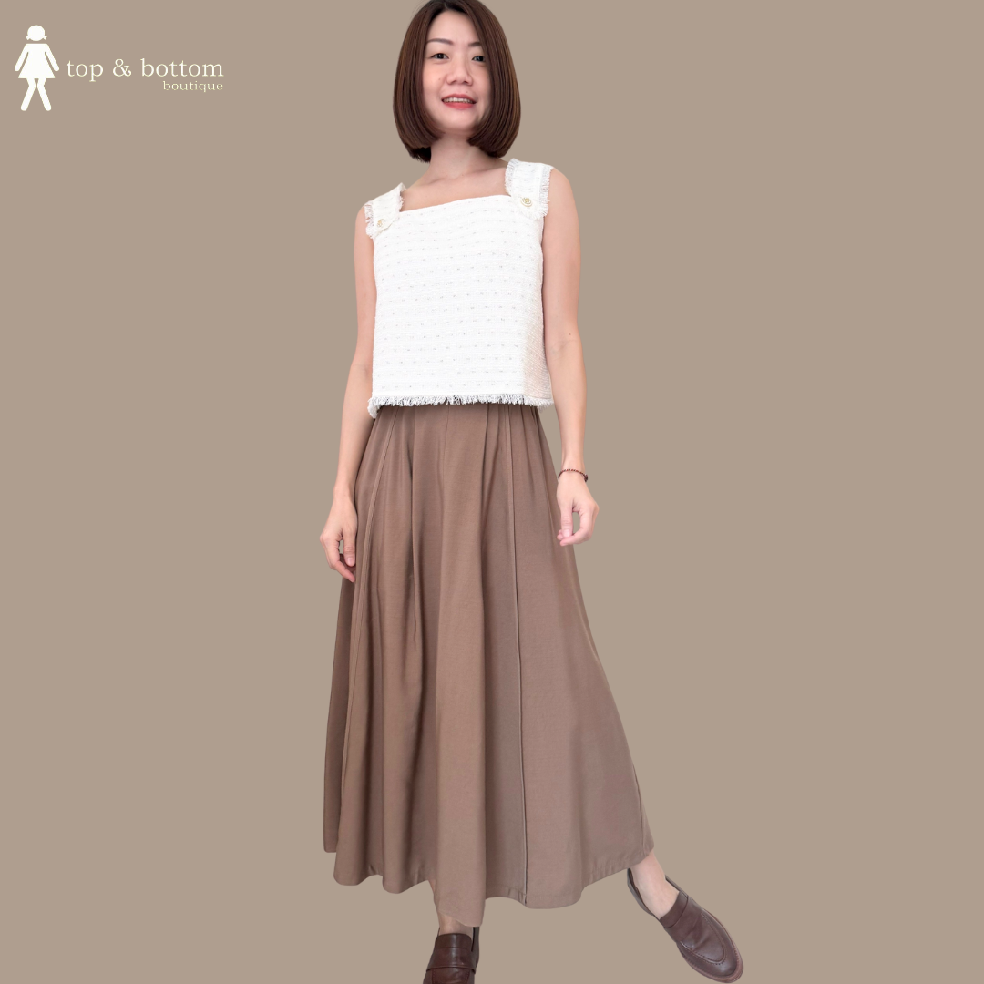 STRAP TWEED CROP BLOUSE