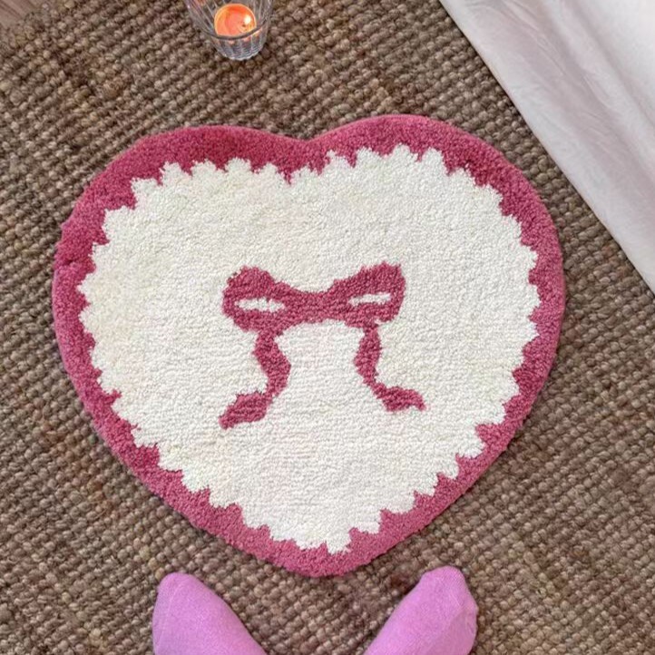 《6455》愛心蝴蝶結地墊(植絨)