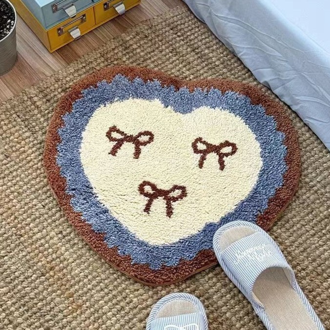 《6455》愛心蝴蝶結地墊(植絨)