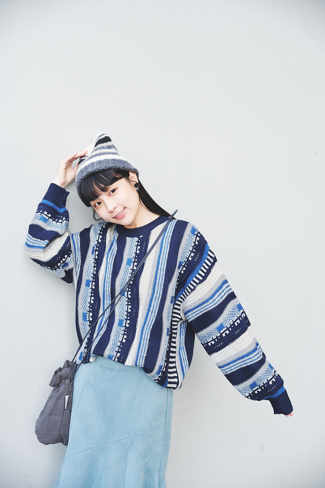 (限量)瀨戶內暖陽！復古幾何圖騰毛衣(三色-藍)