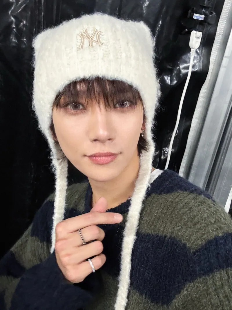 【現貨】MLB Korea 毛帽 貓耳帽 Karina 有線 新品 刺繡 條紋 秋冬 經典LOGO 不分男女 黑色 米色 咖啡