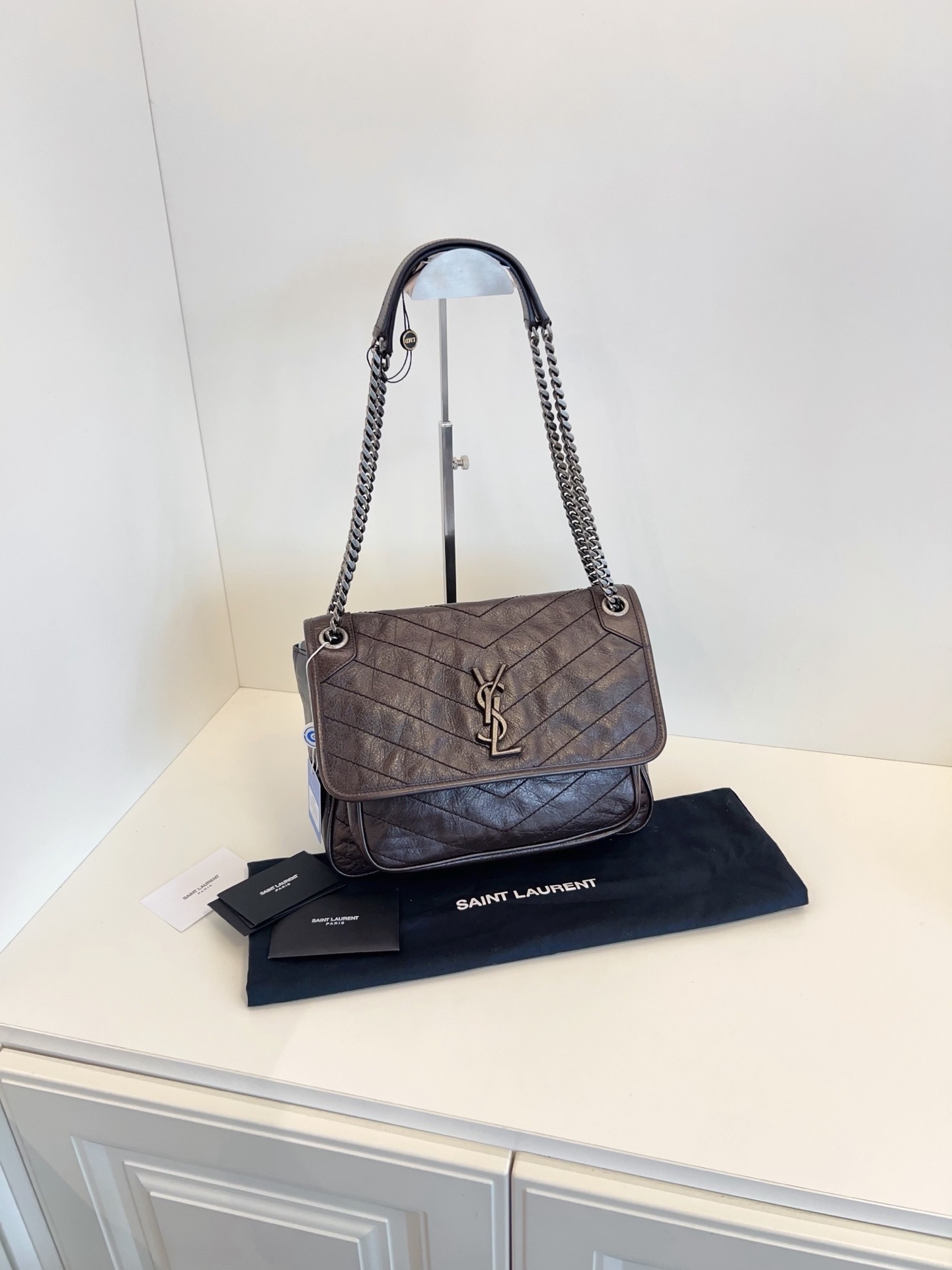 【99新】SAINT LAURENT YSL Niki Logo流浪包